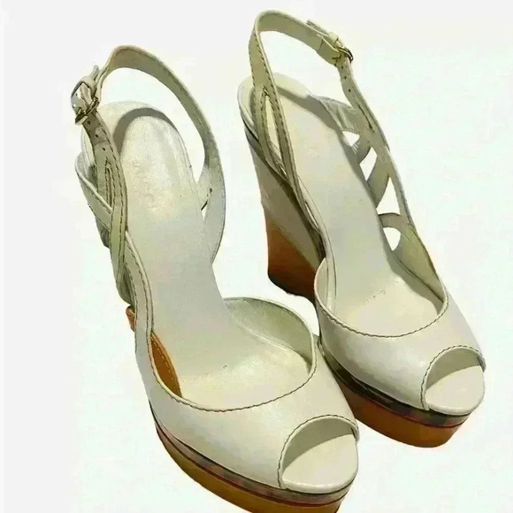 Vintage Gucci platform, white sandals. Size 39. - Picture 10 of 13